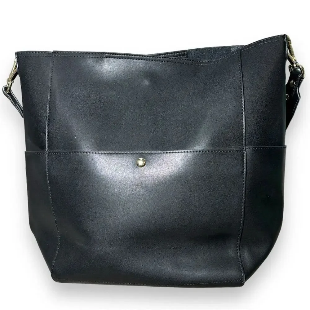 BOSTANTEN Women's Black Leather Hobo Bag